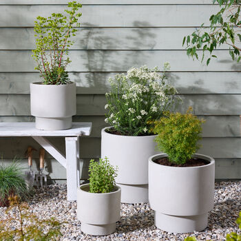 Noma Beige Footed Planter, 5 of 8