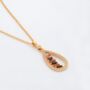 Teardrop Tourmaline 18k Gold Plated Necklace, thumbnail 3 of 4