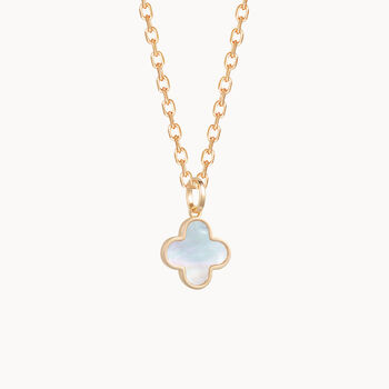 Personalised Mother Of Pearl Clover Cross Necklace, 3 of 5