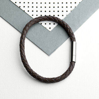 Personalised Men's Anchor Capsule Leather Bracelet, 10 of 12