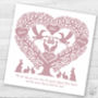 Personalised Stork Tree Heart New Baby Card, thumbnail 4 of 5