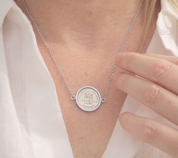 Personalised 70th Birthday Sixpence Necklace, 2 of 12