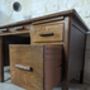 1940s Solid Oak Double Pedestal Writing Desk, thumbnail 8 of 8