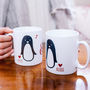 Personalised Penguin Couple Valentines Mug, thumbnail 1 of 4