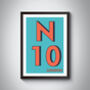N10 Muswell Hill London Postcode Typography Print, thumbnail 3 of 11