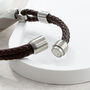 Personalised Men's Leather ID Bracelet, thumbnail 9 of 10