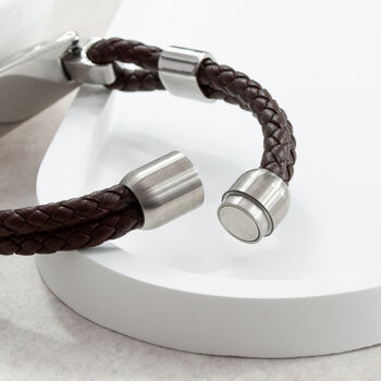 Personalised Men's Leather ID Bracelet, 9 of 10