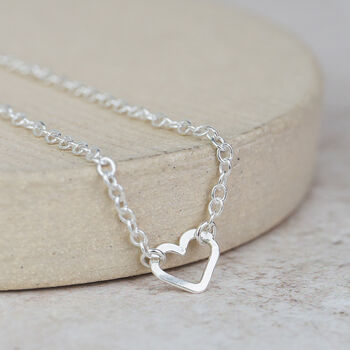 Sterling Silver Open Heart Anklet, 3 of 3