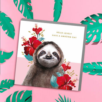 Sloth Amazing Day Birthday Card, 2 of 2