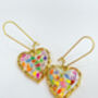 Disco Heart Earrings With Gold Sparkles, thumbnail 5 of 11