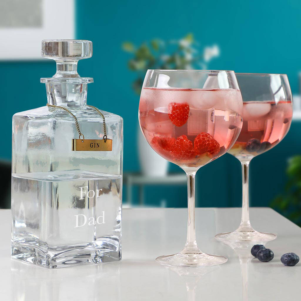 Luxury Personalised Gin Decanter And Glasses By Dibor