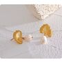 Monaco D'or Gold Ombré Pearl Leaf Vintage Gift Earrings, thumbnail 3 of 4