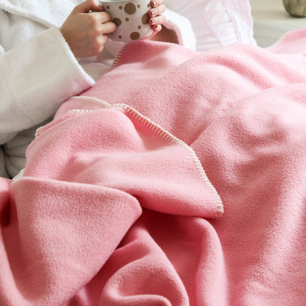 personalised pink fleece blanket by marquis & dawe | notonthehighstreet.com