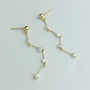 Gold Colour Sterling Silver Pearl Scatter Dangle Stud Earrings, thumbnail 1 of 4