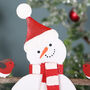Snowman With Robins Freestanding Christmas Decoration, thumbnail 2 of 3