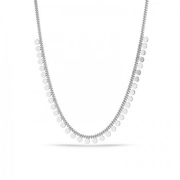 Disk Charm Coin Chain Necklace In Sterling Silver, 3 of 6