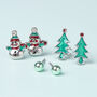 Happy Snowman Silver Plated Christmas Earring Set, thumbnail 5 of 6