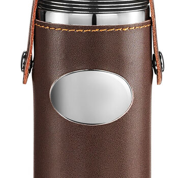 Leather Hunters Hip Flask Personalised – Brown, 5 of 5