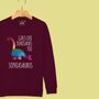 'Girls Like Dinosaurs Too' Personalised Girls Sweatshirt, thumbnail 11 of 12