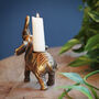 Gold Elephant Candle Holder, Candlestick, thumbnail 3 of 5