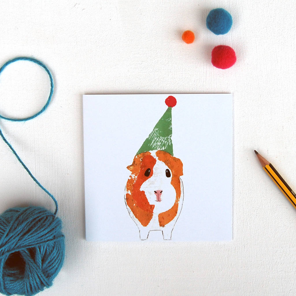 Guinea Pig In A Hat Birthday Card
