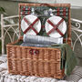 Four Person Green Tweed Chest Picnic Hamper, thumbnail 1 of 6