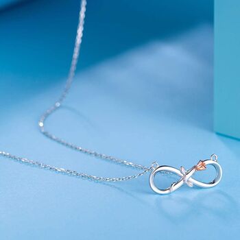 Infinity Rose Necklace Sterling Silver, 3 of 4