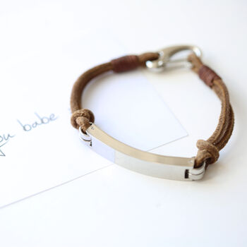 Your Own Handwriting Engraved On Leather Bracelet, 4 of 9