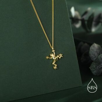 Sterling Silver Tiny Frog Pendant Necklace, 2 of 12