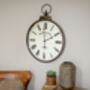 Antique Brass Large Oversized Pocket Watch Wall Clock, thumbnail 10 of 12