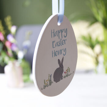 Personalised Rabbit Ceramic Easter Decoration For Kids, 8 of 9