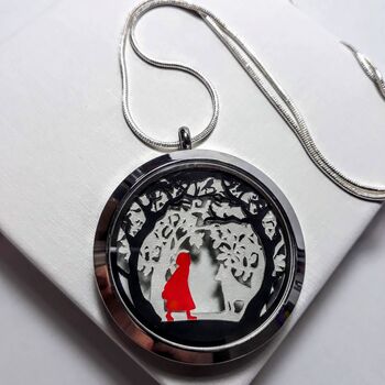 Red Riding Hood Large Papercut Pendant, 6 of 12