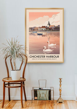 Chichester Harbour Aonb Travel Poster Art Print, 5 of 8
