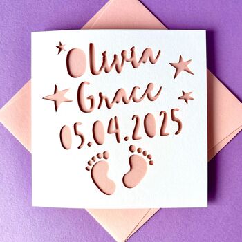 Personalised New Baby Footprints Card, 2 of 4