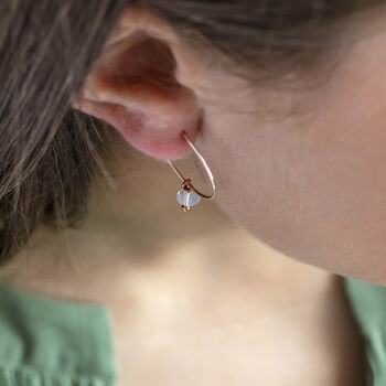 White Opal Swarovski Crystal Hoop Earrings, 3 of 7