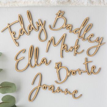 Personalised Scripted Wooden Wedding Place Name, 3 of 12