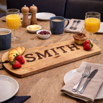 Personalised Family Surname Extra Long Serving Board, 3 of 7