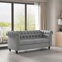 Large Two Seater Chesterfield Style Button Back Sofa, thumbnail 1 of 12