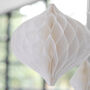 White Honeycomb Paper Hanging Decorations, thumbnail 2 of 4