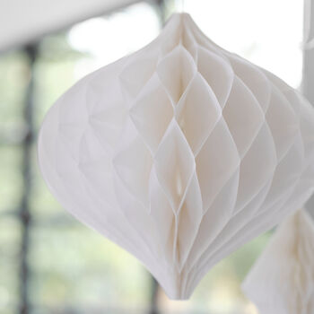 White Honeycomb Paper Hanging Decorations, 2 of 4