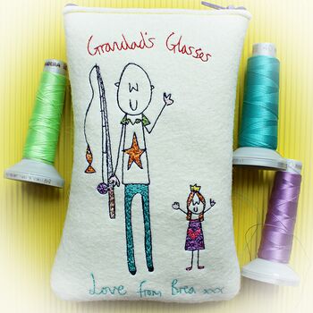 Grandad's Glasses Case, Personalised, Embroidered, 9 of 12