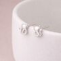 Sterling Silver Sitting Cat Stud Earrings – 8mm, thumbnail 3 of 9