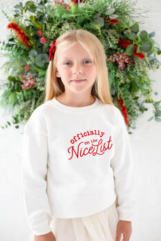 'Too Cute' Christmas Embroidered Sweatshirt Jumper, 3 of 4