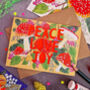 Peace Love Joy Mushroom Papercut Christmas Card, thumbnail 2 of 7
