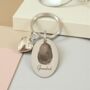Personalised Oval Photo Or Print Keyring With Heart Charm, thumbnail 1 of 3