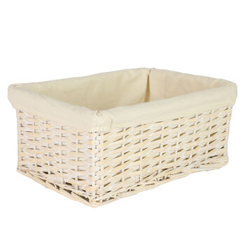 Set Of Three White Wash Wicker Storage Baskets, 5 of 5