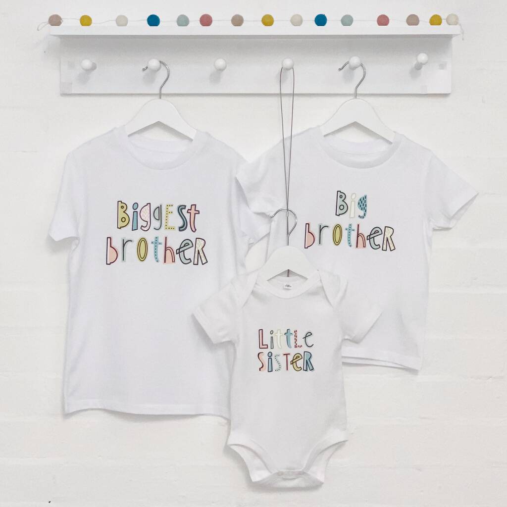 Dots And Dashes Brother Sister Set Of Three T Shirt Set, 1 of 7