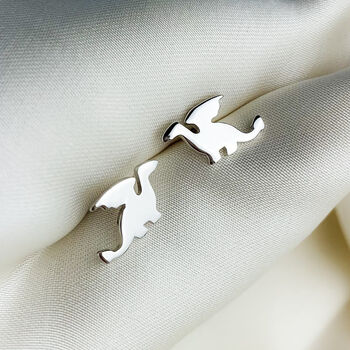 Sterling Silver Dragon Stud Earrings, 4 of 5