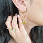 Citrine November Birthstone Gold Plated Round Hoops, thumbnail 2 of 4