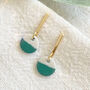 Monica Forest Green Polymer Clay Earrings, thumbnail 1 of 5